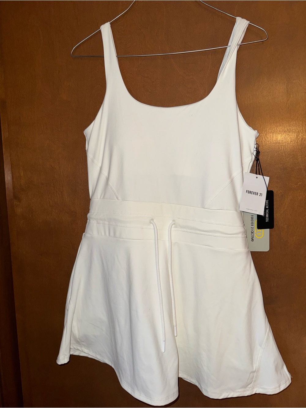 Forever 21 White Women’s Skort Dress with Drawstring Waist